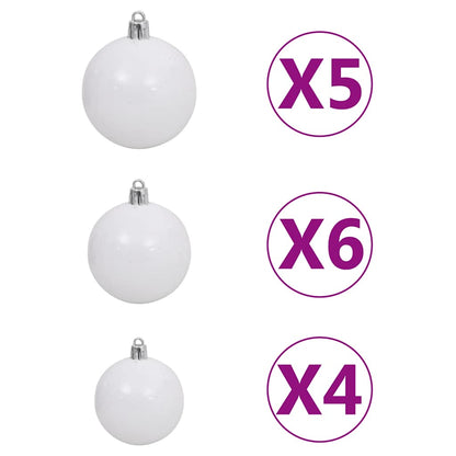 Christmas Ball Set Set of 61 Shiny white Plastic Various sizes