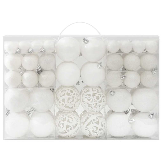 100 Piece Christmas Ball Set White