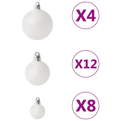 330082 vidaXL 100 Piece Christmas Ball Set White