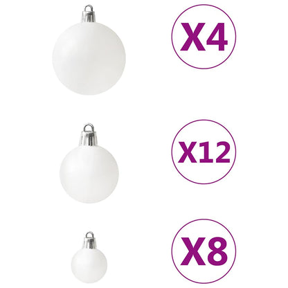 330082 vidaXL 100 Piece Christmas Ball Set White