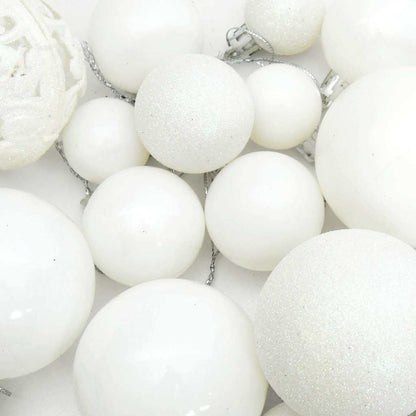 330082 vidaXL 100 Piece Christmas Ball Set White