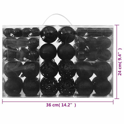100 Piece Christmas Ball Set Black
