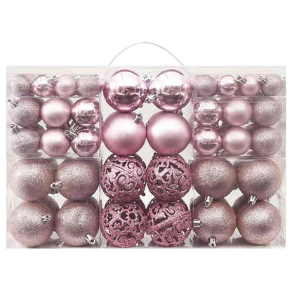100 Piece Christmas Ball Set Pink