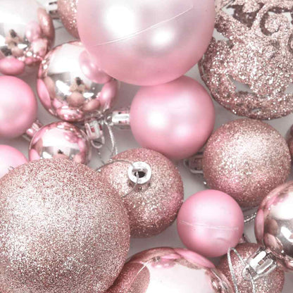 100 Piece Christmas Ball Set Pink