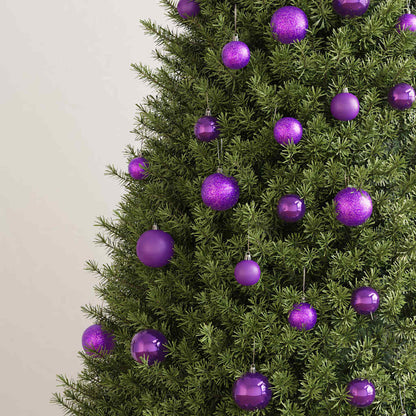 330086 vidaXL 100 Piece Christmas Ball Set Purple
