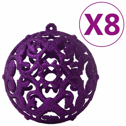 330086 vidaXL 100 Piece Christmas Ball Set Purple