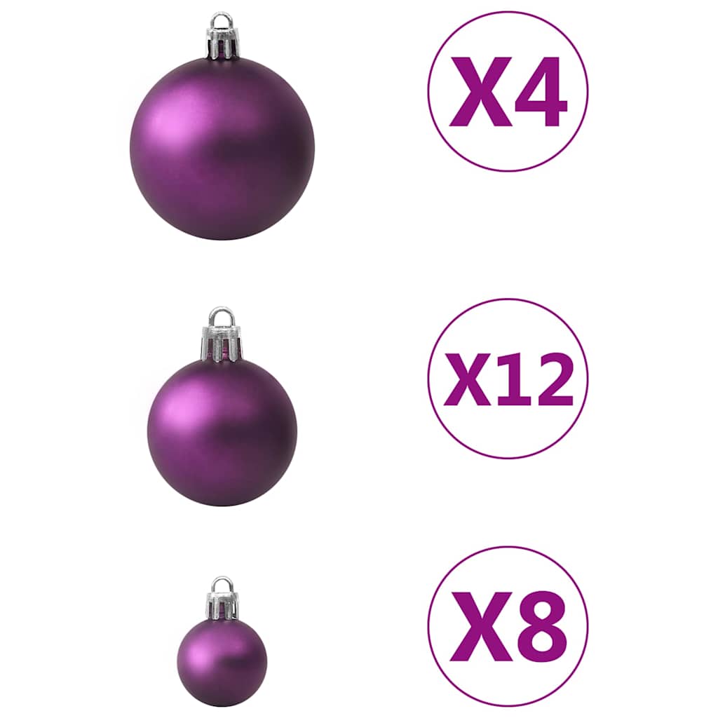 330086 vidaXL 100 Piece Christmas Ball Set Purple
