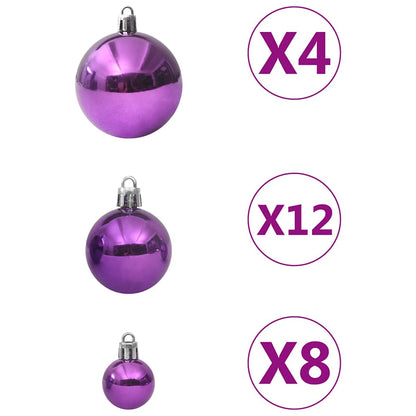330086 vidaXL 100 Piece Christmas Ball Set Purple