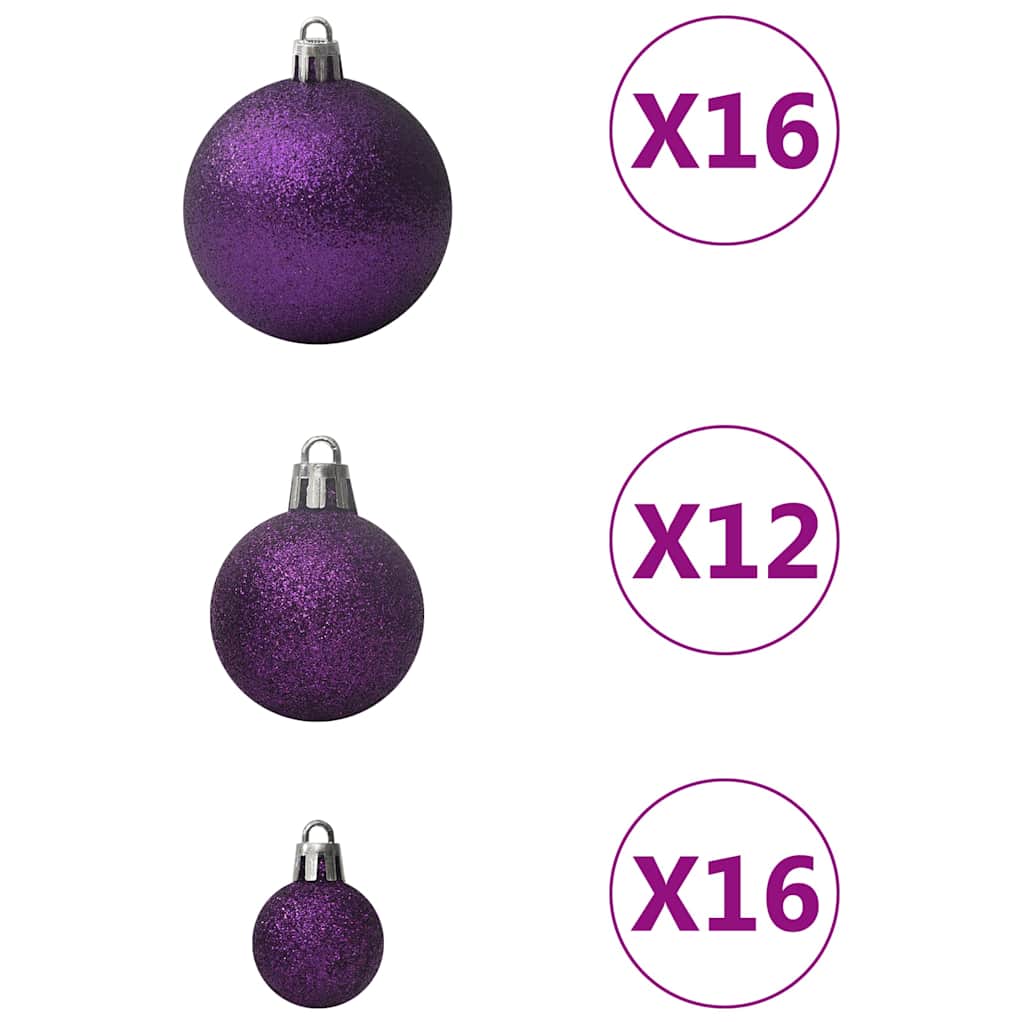 330086 vidaXL 100 Piece Christmas Ball Set Purple