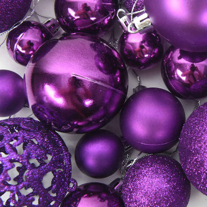 330086 vidaXL 100 Piece Christmas Ball Set Purple