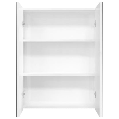 Bathroom Mirror Cabinet 60x15x75 cm MDF Shining White