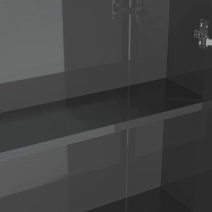 Bathroom Mirror Cabinet 60x15x75 cm MDF Shining Grey