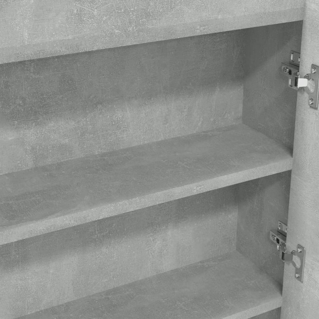 Bathroom Mirror Cabinet 80x15x60 cm MDF Concrete Grey