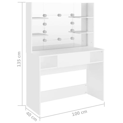 Makeup Table | White | MDF with melamine surface | Medium | Makeup Table
