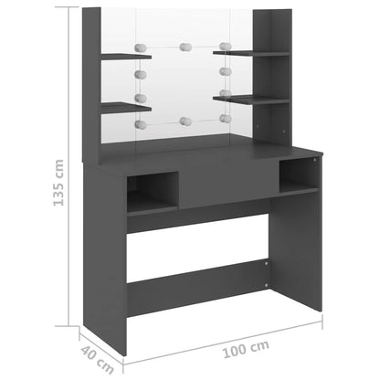 Makeup Table | Grey | MDF with melamine surface | Makeup Table