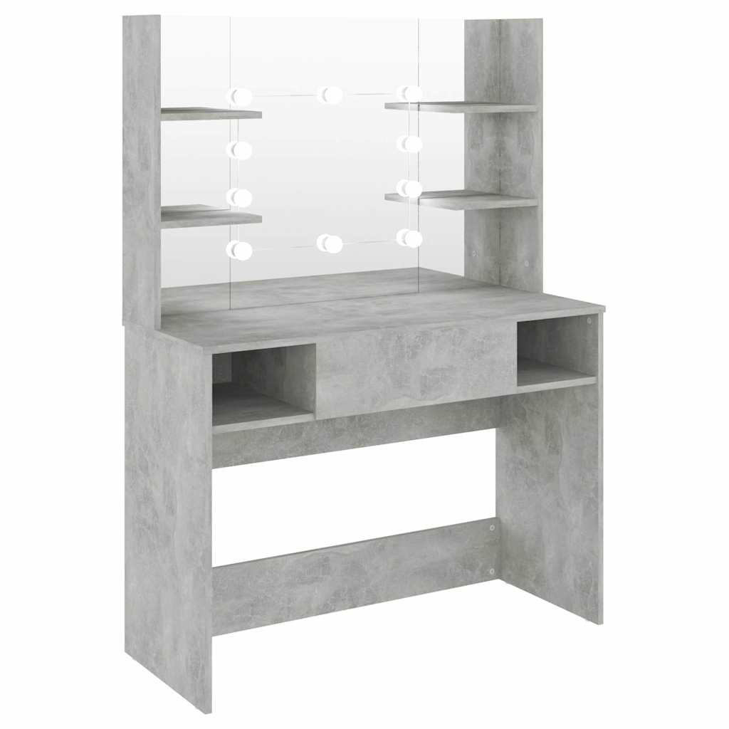 Makeup Table | Concrete grey | MDF with melamine surface | Medium
