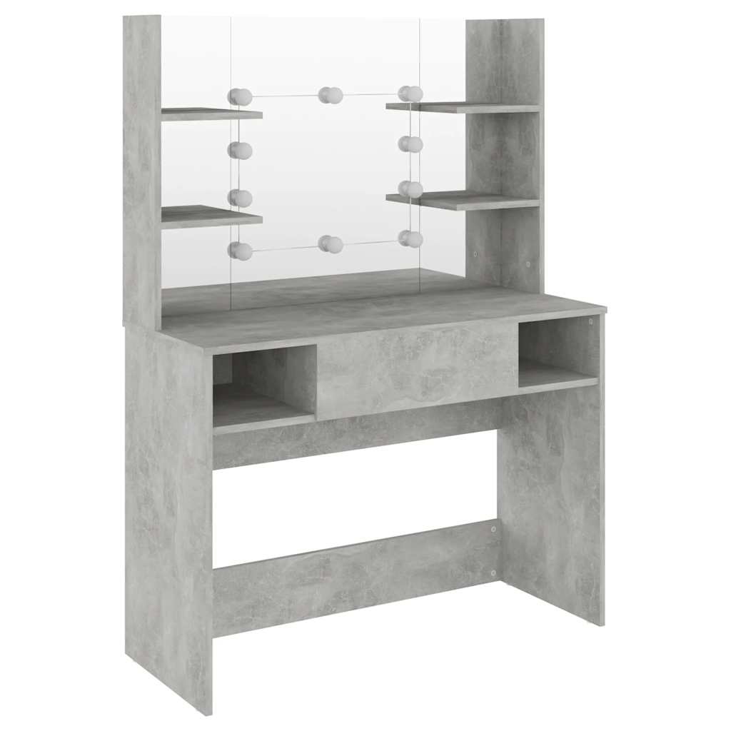 Makeup Table | Concrete grey | MDF with melamine surface | Medium