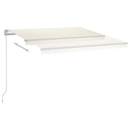 Manual Retractable Awning with LED 350x250 cm Cream