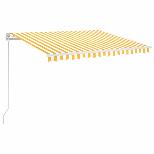 3068883 vidaXL Manual Retractable Awning with LED 350x250 cm Yellow and White (313200+313174)