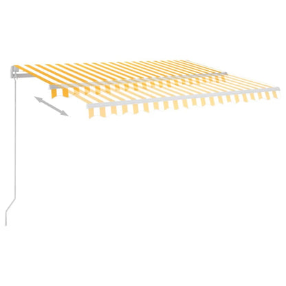 3068883 vidaXL Manual Retractable Awning with LED 350x250 cm Yellow and White (313200+313174)