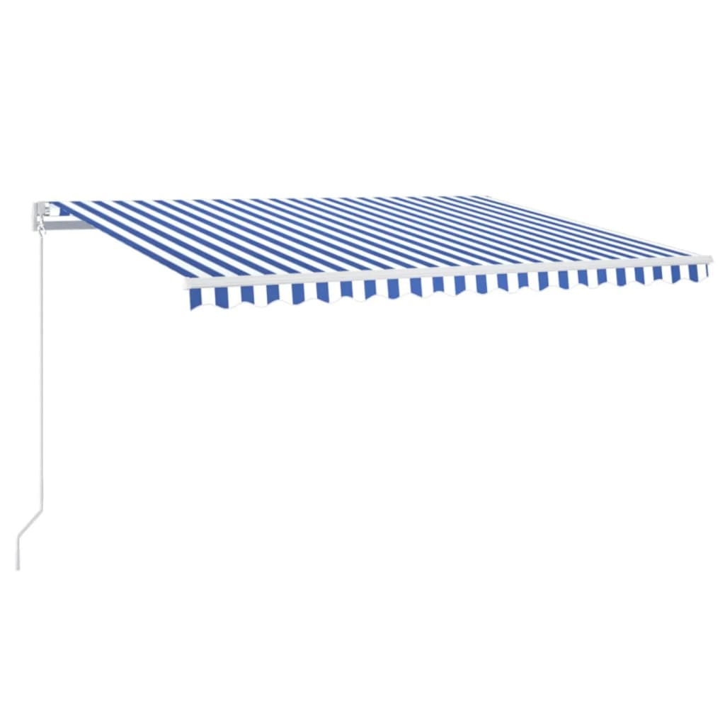 Retractable Awning | Blue and white | Powder-coated aluminium | Large