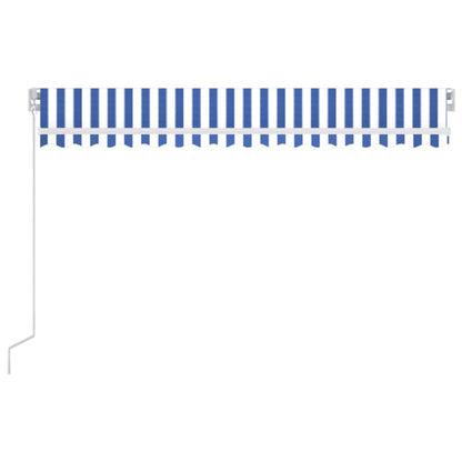 Retractable Awning | Blue and white | Powder-coated aluminium | Large