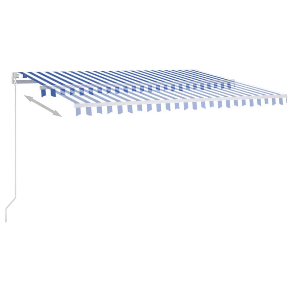Retractable Awning | Blue and white | Powder-coated aluminium | Large