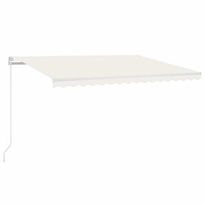 Manual Retractable Awning with LED 400x300 cm Cream
