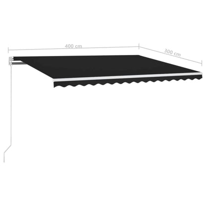 Retractable Awning | Anthracite | Powder-coated aluminium | 400 x 300 cm