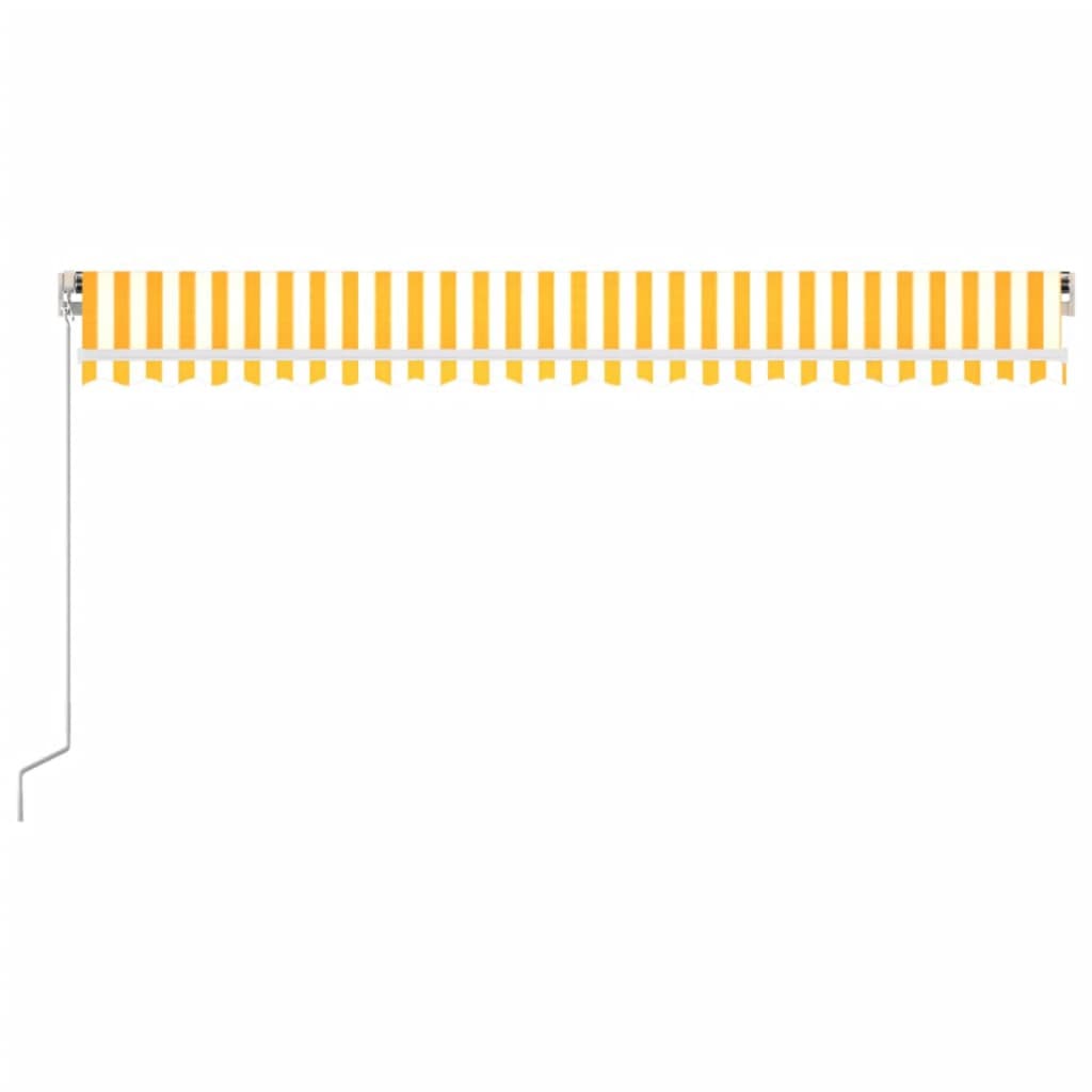 Manual Retractable Awning with LED 500x300 cm Yellow and White