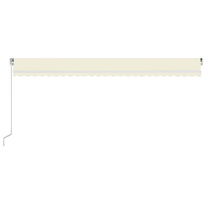 Manual Retractable Awning with LED 600x300 cm Cream