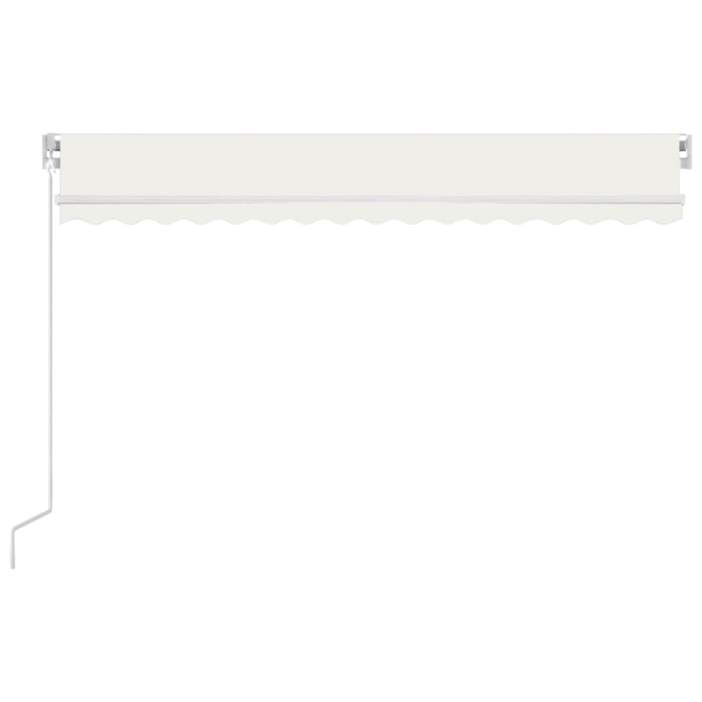 Manual Retractable Awning with LED 400x350 cm Cream