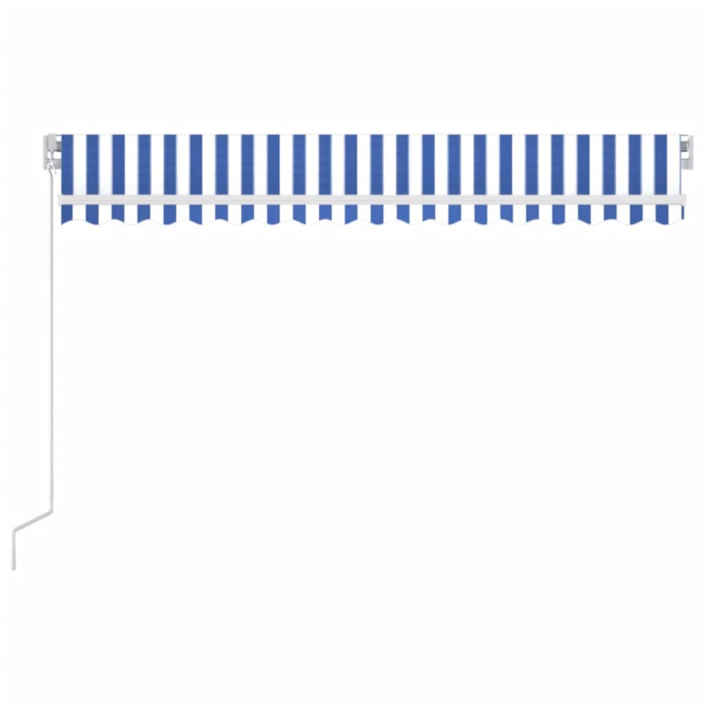 Manual Retractable Awning 450x350 cm Blue and White