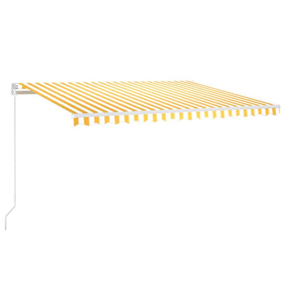 Manual Retractable Awning 450x350 cm Yellow and White