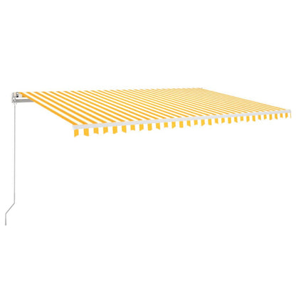 Manual Retractable Awning 500x350 cm Yellow and White