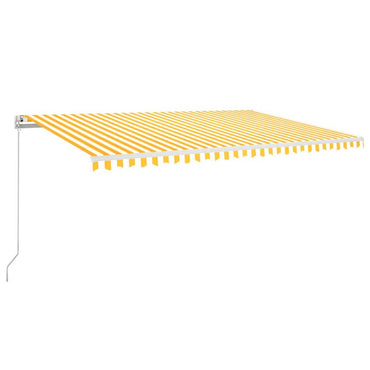 Manual Retractable Awning with LED 500x350 cm Yellow and White