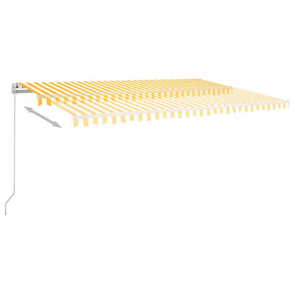 Manual Retractable Awning with LED 500x350 cm Yellow and White