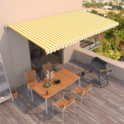 Manual Retractable Awning 600x350 cm Yellow and White