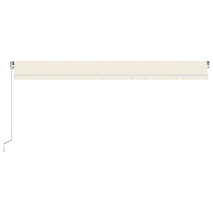 Manual Retractable Awning with LED 600x350 cm Cream