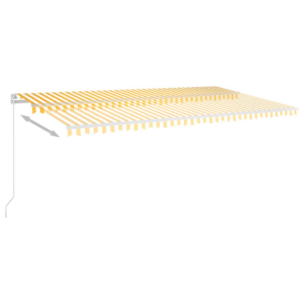 Manual Retractable Awning with LED 600x350 cm Yellow and White