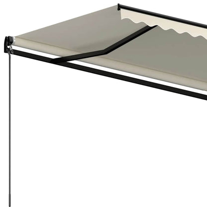 3069117 vidaXL Manual Retractable Awning 450x300 cm Cream (313232+313168)
