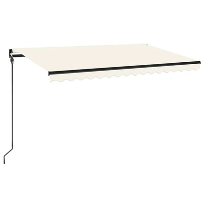 Manual Retractable Awning with LED 450x300 cm Cream