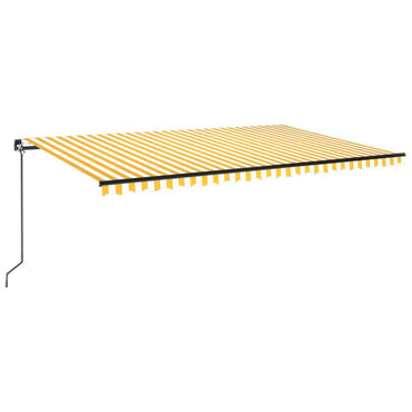 Manual Retractable Awning with LED 500x300 cm Yellow and White