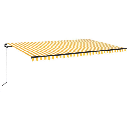 Manual Retractable Awning with LED 500x300 cm Yellow and White