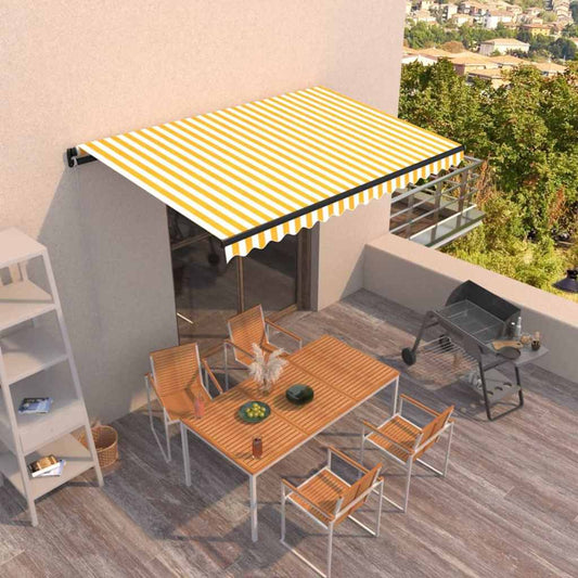 Retractable Awning | Yellow and White