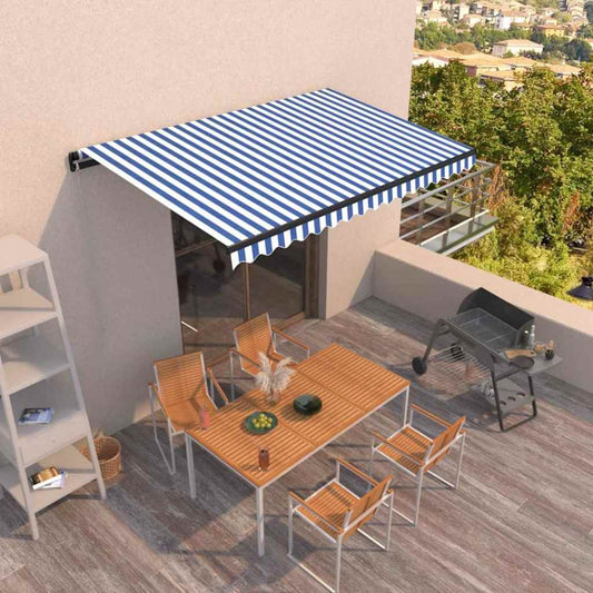 Retractable Awning | Blue and White