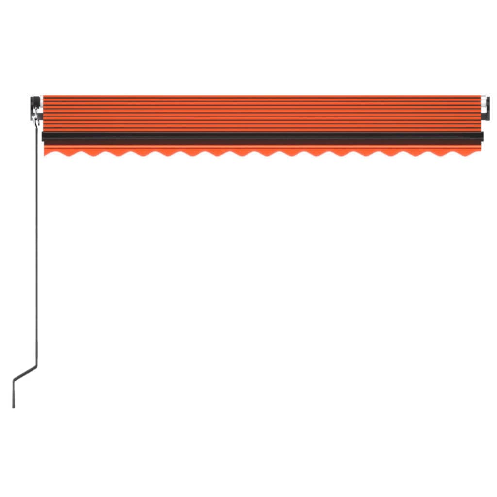 Manual Retractable Awning with LED 450x350 cm Orange and Brown