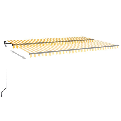 Manual Retractable Awning 500x350 cm Yellow and White
