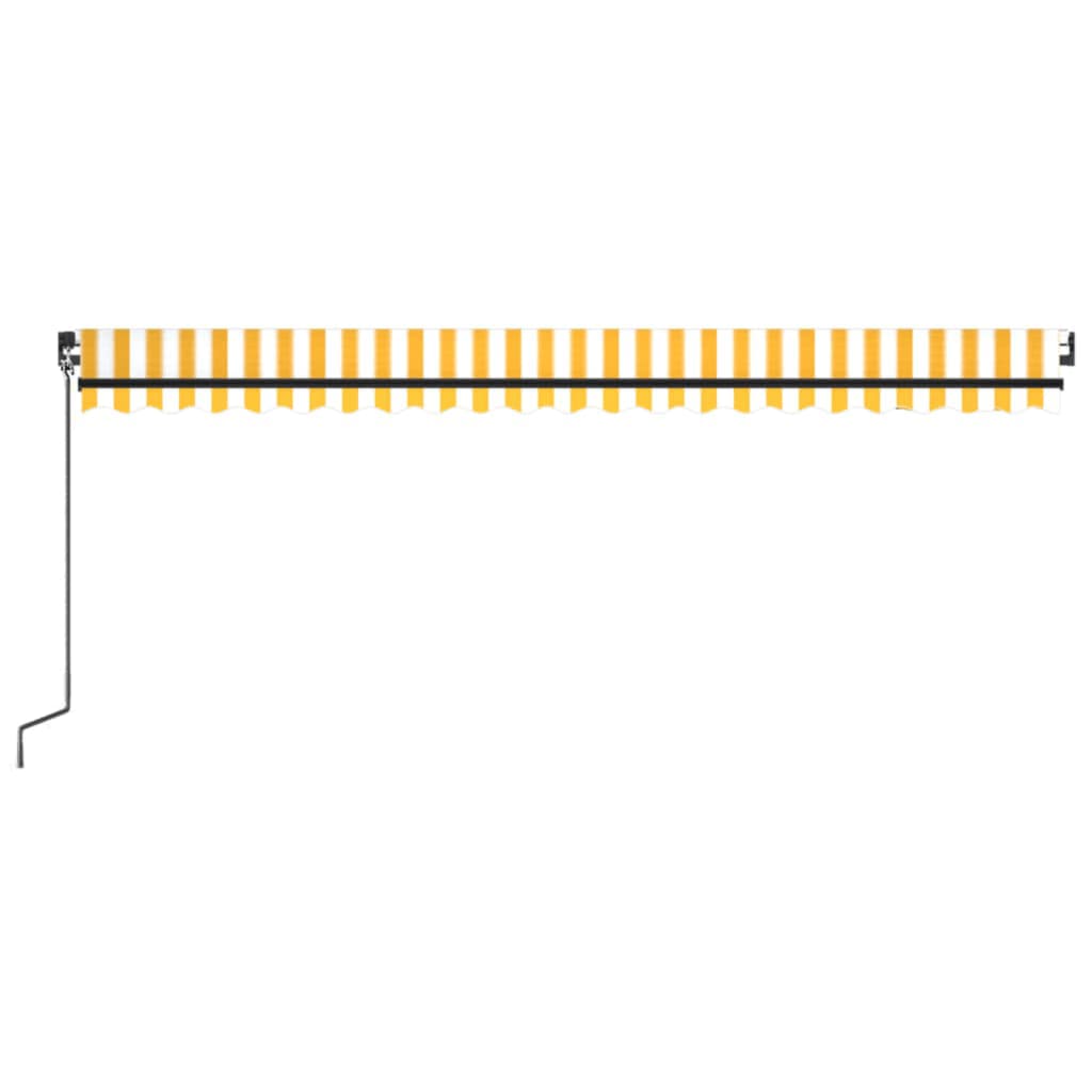 Manual Retractable Awning with LED 500x350 cm Yellow and White