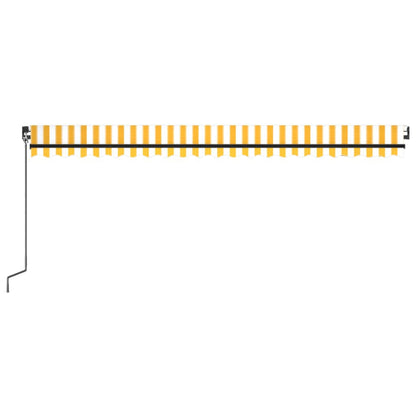 Manual Retractable Awning with LED 500x350 cm Yellow and White